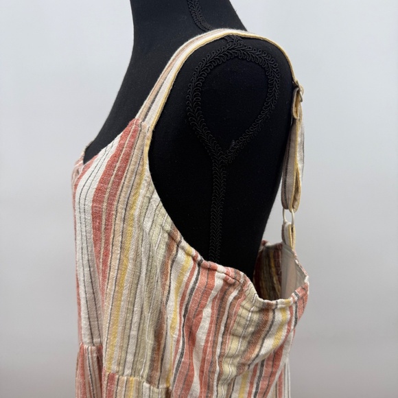 Linda Anderson Dress Women XXL Multicolor Sleeveless Stripe Tiered Maxi House - Picture 4 of 15